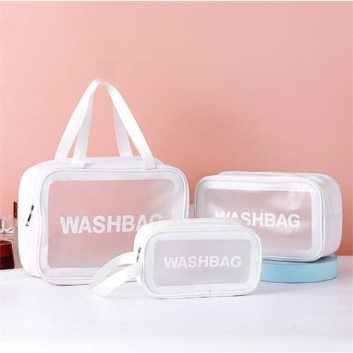 Makeup Bag Case PVC Cosmetic Handbag Make Up Travel Small Zipper Bag Cosmetic Organizer Box Makeup Bags Wholesale Wash Clear Bag