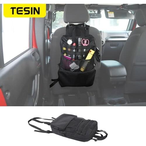TESIN Stowing Tidying for Dodge RAM 1500 2010-2017 Car Back Seat Storage Bag Organizer Accessories for Jeep wrangler JK JL 2018