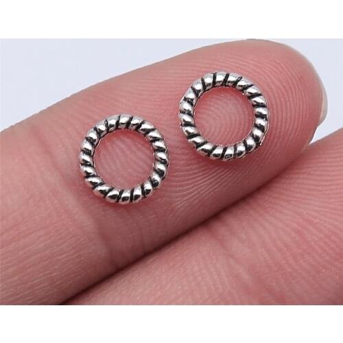 Tristana 100pcs 8x8mm Antique Silver Color Antique Gold Color Circle Charms For Jewelry Making DIY Jewelry Findings