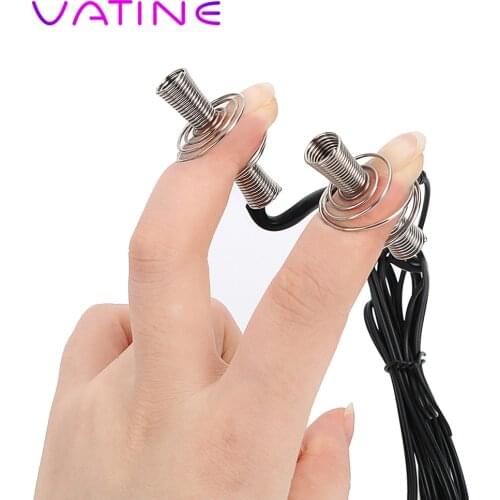 VATINE Nipple Clip Clitoris Clip Electric Shock Attachment Steel Wire Spiral Breast Massager Sex Toys For Women