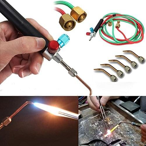 Jewelry Mini Gas Little Torch Welding Soldering Gun kit With 5 tips For Disposable Map Gas And Oxygen Cylinders