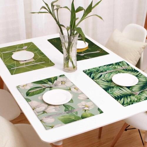 Nordic Green Planting INS Flower Linen Cup Mat Thickened Cotton Hemp Fabric Creative Western Anti-ironing Insulation Mat