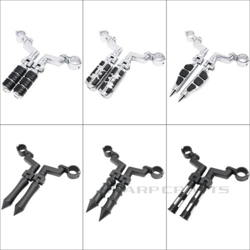 1-1/4" 32mm Highway Engine Crash Bar Guard Frame Tube Clamp Foot pegs Mounts Kit For Triumph Honda Yamaha Kawasaki Suzuki Norton