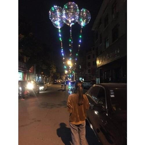 1PCS 18Inch Luminous LED Balloon Colorful Transparent Round Bubble for Christmas Wedding Party Decoration 3M LED Rope