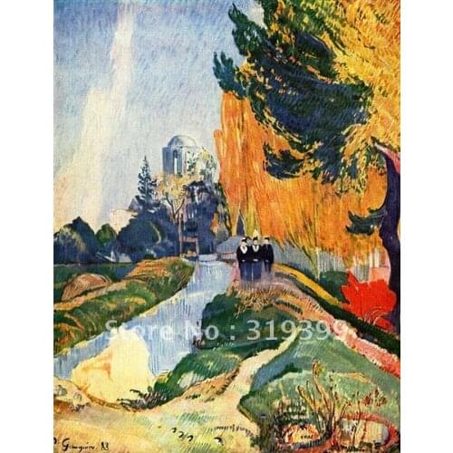 100% handmade museum quality Oil Painting Reproduction,Les Alyscamps by paul gauguin,free DHL Shipping,oil paintings