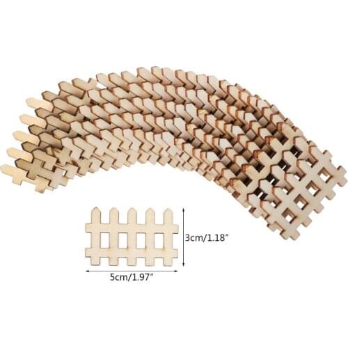 25pcs Cut Wooden Fence Embellishment Wooden Shape Craft Wedding Deco