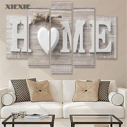 5Pcs/set Fashion Wall Paintings Home Letter Prints Canvas Paintings Modern Wall Art for Home Party Decorations Paintings