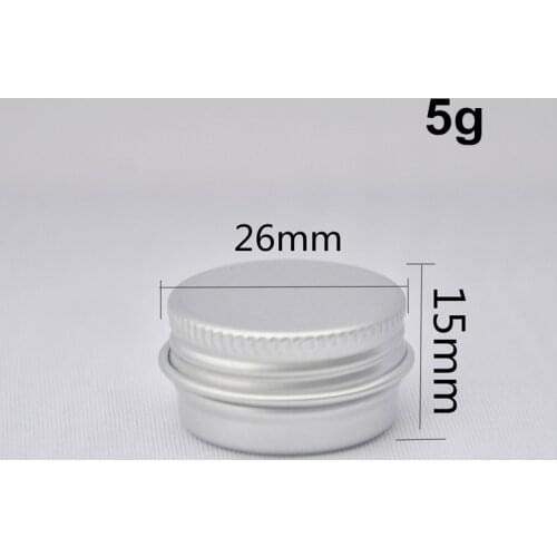 500 X Screw Lid Empty Aluminum Cream Jars Tins 5G/5ML Cosmetic Lip Balm Containers Nail Derocation Crafts Pot Bottle