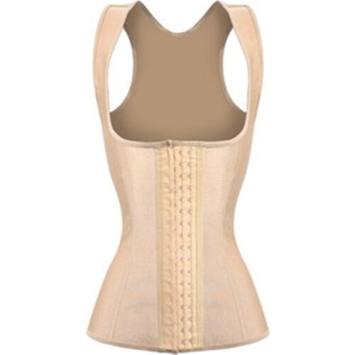 Apricot Sexy Corselet Steel Bone Corset Vest Women Latex Slimming Waist Trainer Corset Underbust Waist Trainer Firm