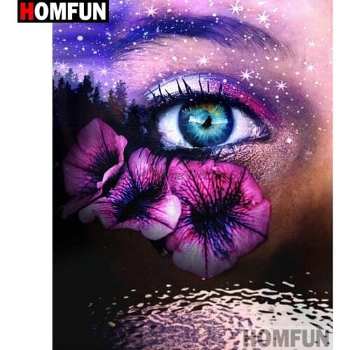 HOMFUN Diamond Painting Full Square/Round Diamond "Flower eye lake"Pattern Embroidery Cross Stitch 5D Rhinestone Painting A25957