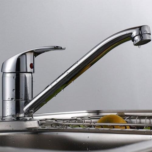 Free shipping Long mounth basin sink faucet and hot cold kitchen sink faucet with chrome plated basin sink mixer