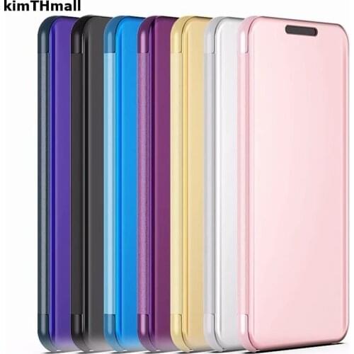 Case For Xiaomi POCOPHONE F1 Cover POCOPONE F1 case Smart Flip Window view Electroplating Mirror Stand Hard Case kimTHmall