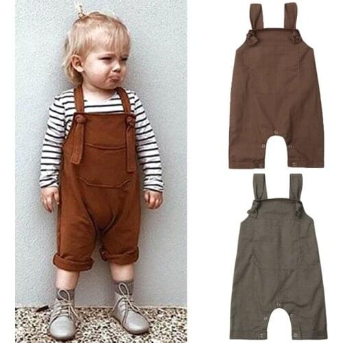 Citgeett Newborn Infant Baby Girl Boy Solid Bib Pants Overalls Romper Outfits Sleeveless Summer Casual Clothes