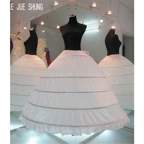 E JUE SHUNG New Petticoats 6 Hoop Bridal Crinolines For Ball Gown Wedding Dress Underskirt Ball Gown Wedding Accessories