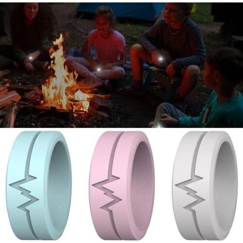 Environmental Protection Tool Silicone Soft Ring Adult Men Women Outdoor Survival Lamp Ring Trend Luminous Party Gift Ring