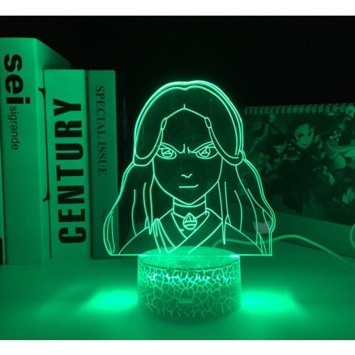 Katara Avatar The Last Airbender for Home Decor Birthday Gift LED Night Light Avatar Room Decor Light 3D Crake White Base Lamp