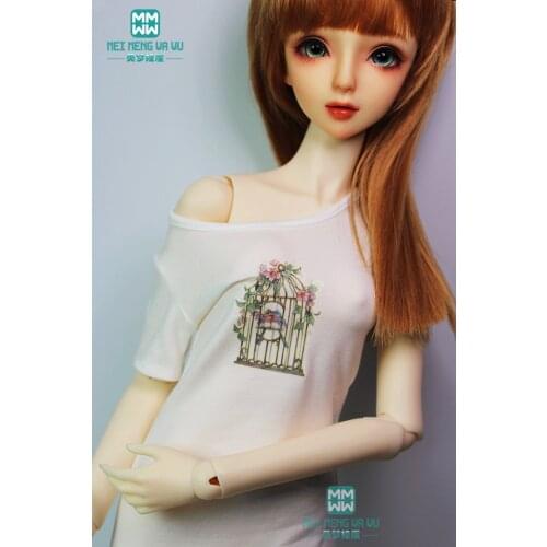 BJD doll clothes for 58-62cm DD SD10 SD13 1/3 BJD doll fashion printed wild casual long T-shirt