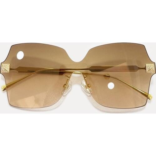 Fashion Rimless Sunglasses Women Vintage Brand Designer Gradient Square Sun Glasses Female High Quality Eyewear UV400