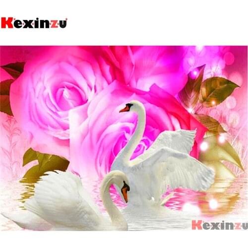 Full Square/Round 5d Diamond Painting Rose swan 3d Embroidery Cross Stitch Diamond Mosaic Full Picture Rhinestone Decor W314