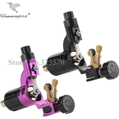Pro 2pcs Black&Purple Hummingbird V2 Original Swiss Motor Rotary Tattoo Machine Gun kit liner shader for cord