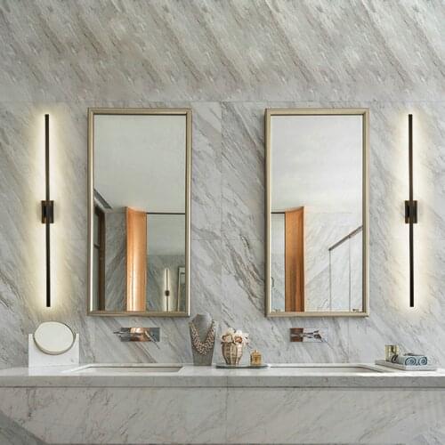 Modern simple Long LED Mirror Light Bathroom lights Decor For Home Wall Mounted Industrial Wall Lamp Waterproof Stainless Steel