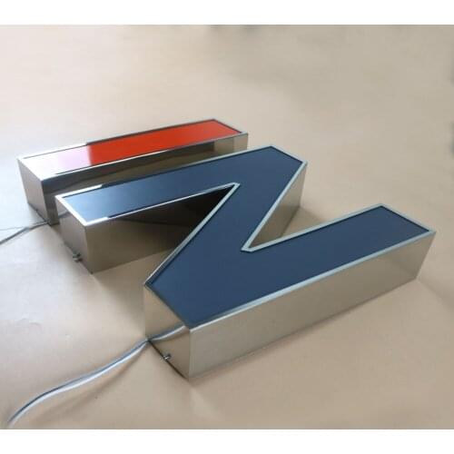 Customized Front-lit Channel Letter Handcraft Led Sign Advertising Polished SUS Illuminated Signage Storefront Brand LogoOutdoor