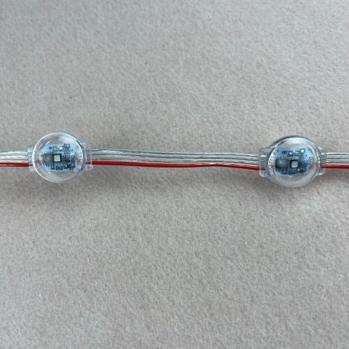 25mm 3D smooth clear lighting led pixel ball,DC12V;WS2811 IC;2LEDs/0.48W(double sided);IP54;RGB full color;with link T connector