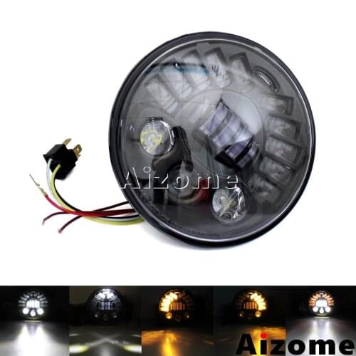 Motorcycle 70W LED Projector E-mark E9 Headlamp 7" Headlight For Jeep Harley Softail Dyna Touring Cruiser Chopper Bobber Custom