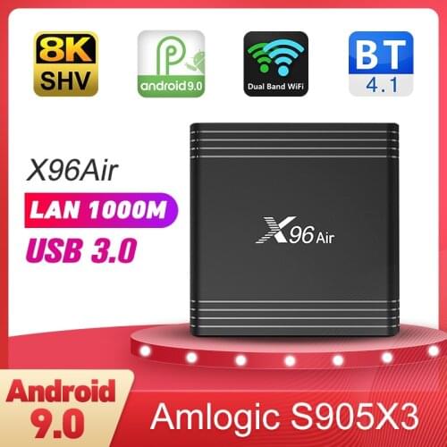 Android 9.0 X96 Air Smart TV Box 8K Amlogic S905X3 Quad Core 4G 32G 64G 2.4G 5G Wifi H.265 1080P Media Player x96 Android TV Box