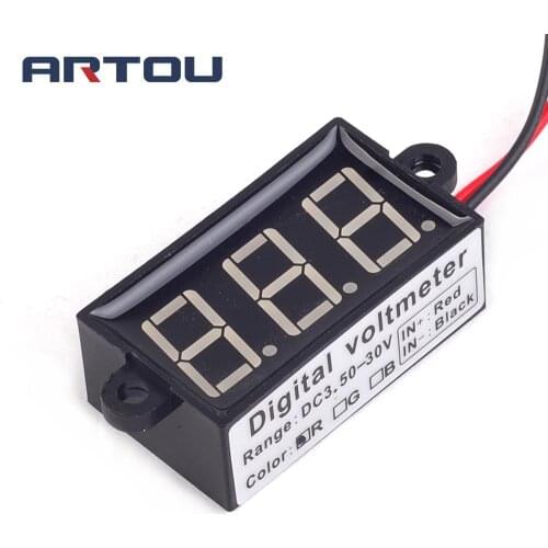 Waterproof Dustproof Shockproof Voltmeter 0.56 Inch 3.50-30.0V Two-wire Digital Display / Digital Voltage Meter