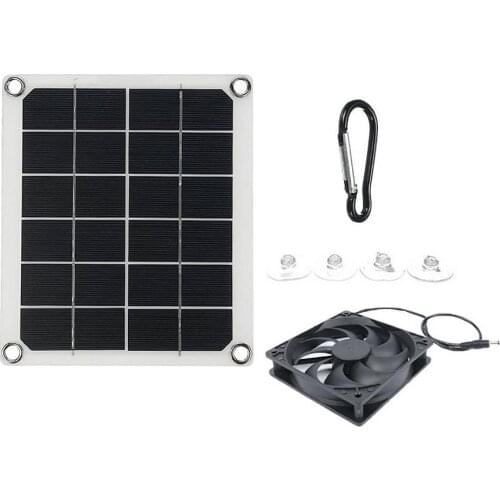 Solar Panel Exhaust Fan IP65 Waterproof Portable Exhaust Fan For RVs Boat Container Greenhouse Toilet Maintain Air Circulation