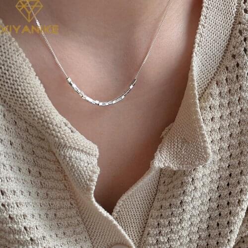 XIYANIKE 925 Sterling Silve 25 Square Necklace For Women Trendy High Quality Jewelry Refinement Wedding Adjustable Wholesale