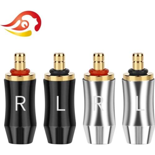 QYFANG 1 Pair Gold Plated Beryllium Copper DIY Earphone Pin Audio Jack For UE UE6 Pro Lighting IPX Aluminum Alloy Wire Connector