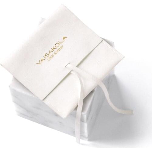 100pcs custom any logo gold debossed envelope jewelry pouches bag string closure jewellery packaging microfiber pouches