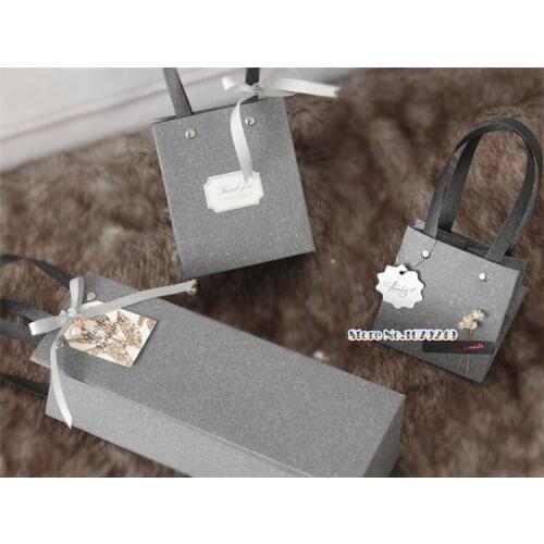 10x10x10cm Gray,White ,Black colour Gift Paper Bags with Party Solid Color Square Shopping Bags 100pcs/lot