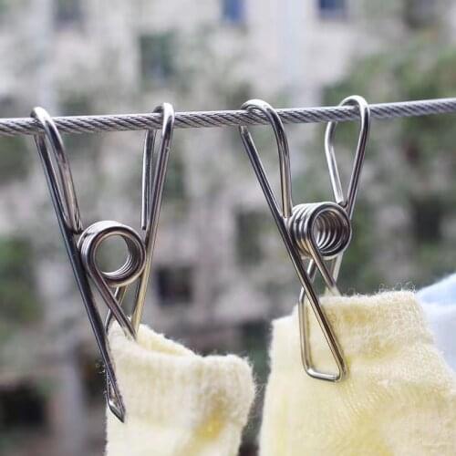 6cm Stainless Steel Clips Clothes Pins Pegs Holders Clothing Clamps Sealing Clip Household Clothespin Clips for Hangers