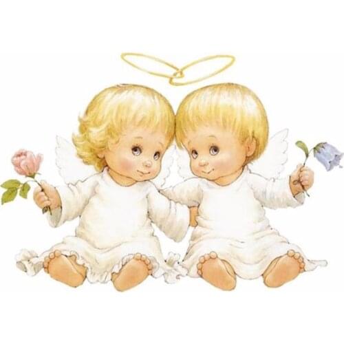 5D DIY Diamond embroidery Baby Crystal Diamond Painting Cross Stitch Cute Angel Baby &Flower Needlework Home Decorative drawing