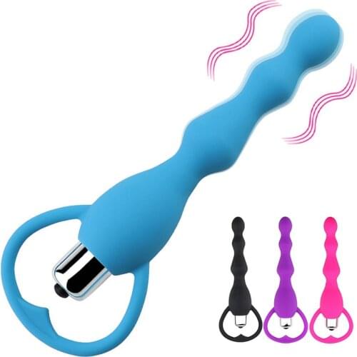 Long Anal Vibrator Butt Plug Dildo Silicone Anal Beads Vibrators Gay Toy Prostate Massage Sex Toys For Women Men Sex Products