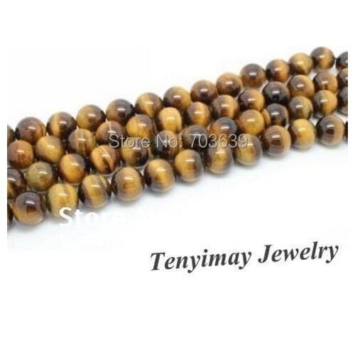 Free Shipping 2mm Natural Tigers Eye Stone Loose Beads, 5 Strands Semi-Precious Stone For Jewelry