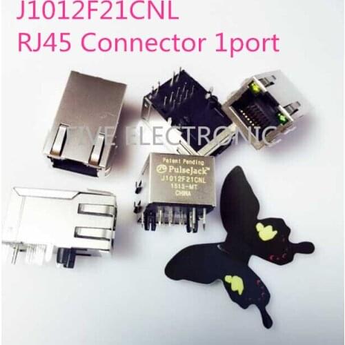Free shipping!5pcs/Lot J1012F21CNL RJ45 Connector, J1012F21C 553-1351 CONN MAGJACK 1PORT 100 BASE-TX 5pcs/lot