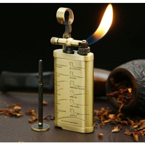 Butane Inflatable Flint Lighter Portable Retro Cigarette Lighter Mens Gift Cigar Pipe Accessories