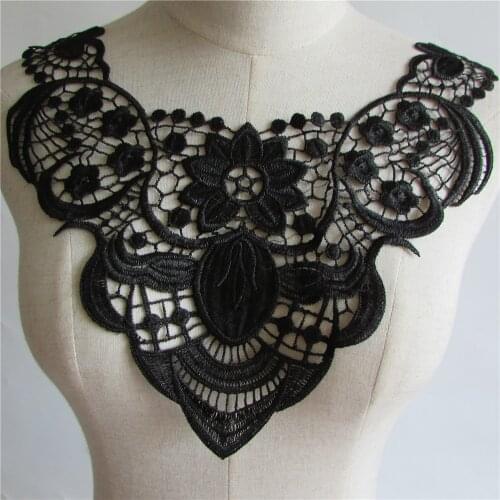 High quality Lace Collar DIY Openwork Lace Neckline Sewing Applique Embroidery Fabric Decoration Clothing Accessories 1 pcs sell