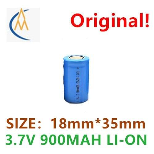 Full capacity 3.7V polymer lithium rechargeable battery 18350 900mAh circuit board flat head led small test toy flashlight