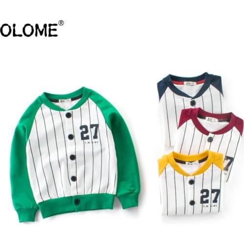 OLOME Kids Baseball Jackets Spring Autumn Cotton Children Outwear Yankee Infant Boy Clothes Unisex Clothing for Baby Streetwear