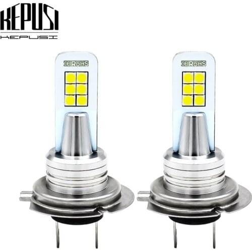 2x H7 Led Fog Lamp Bulb DRL Auto Car Motor Truck Driving Daytime Running Light LED Bulbs 3030 12SMD 12V 24V for Cars White 12W