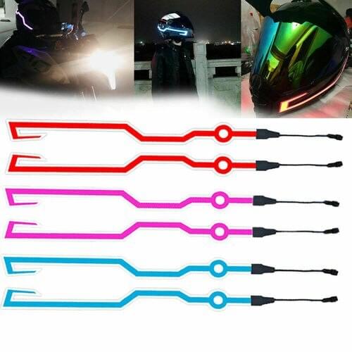 2Pcs Helmet Motorcycle Light Riding Signal EL Strip Flashing LED Durable Kit Bar DIY 3 Modes Waterproof Helmet Led Strip