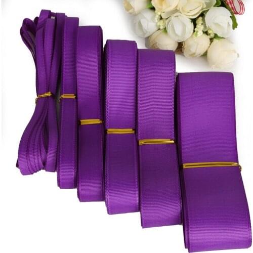 7-38MM 5yards Purple Color Gift Packing Grosgrain Ribbon for Wedding Party Decoration DIY Handmade Crafts Garment Materials