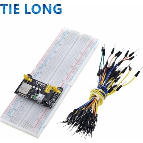 3.3V/5V MB102 Breadboard power module+MB-102 830 points Prototype Bread board for arduino kit +65 jumper wires wholesale