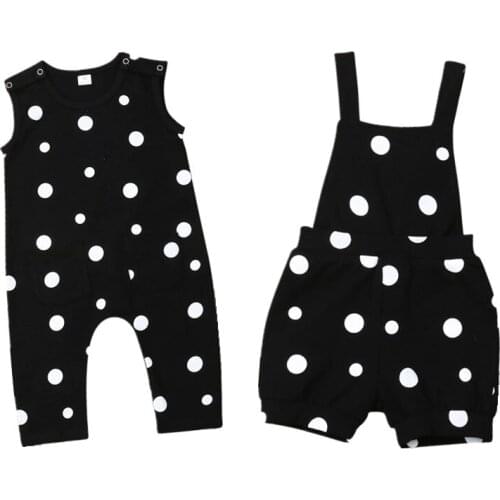 New Baby Girl Infant Polka Dots Clothes Overall Romper Bib Pants Outfits