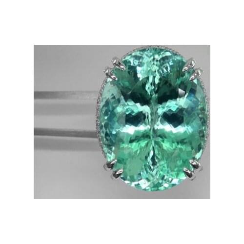 New Green Oval Zircon Rings For Women Simple Style Silver Color Wedding Engagement Rings Fashion Jewelry Z3X717